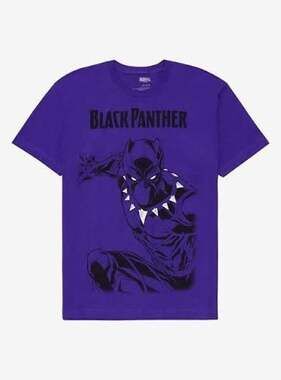 Marvel Black Panther Oversized Print T-Shirt Medium Purple NWT Wakanda